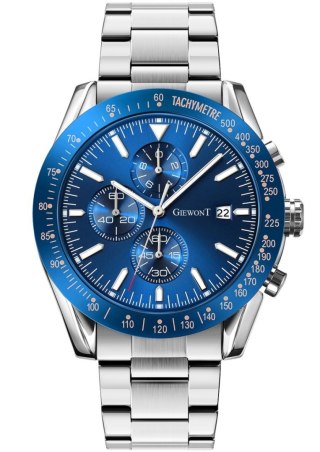 Zegarek Męski Giewont PrimeChrono GW8620-2 Chronograf Silver/Blue