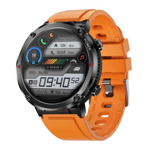 Smartwatch Gravity GT21-2 + Pomarańczowy Pasek Silikonowy