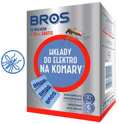 BROS - wkłady do elektro na komary 20szt + 10 wkładów GRATIS