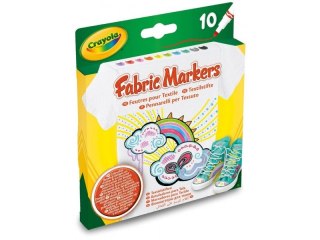 Crayola | Zmywalne flamastry do tkanin 10 szt