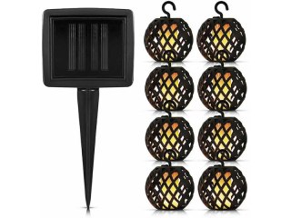 70-290# Girlanda solarna ogrodowa kule 8 led ciepły gs-01