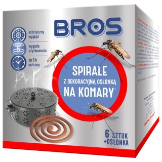 Zestaw 6 spiral na komary z osłonką stalową Bros