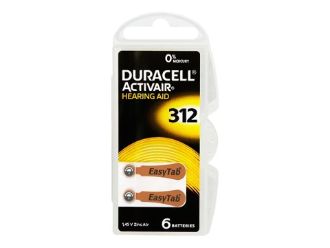 3857# Bateria da-312 duracell do aparatu słuchowego 6sztuk