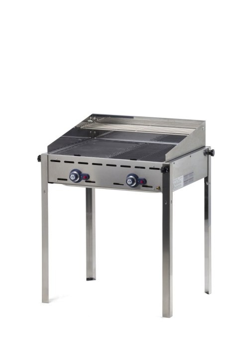 Grill gazowy "Green Fire" 2 palniki 11,6kW z osłoną i półką - Hendi 149508