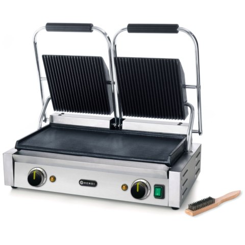 Kontakt grill kontaktowy góra ryflowana dół gładki 3600W - Hendi 263808