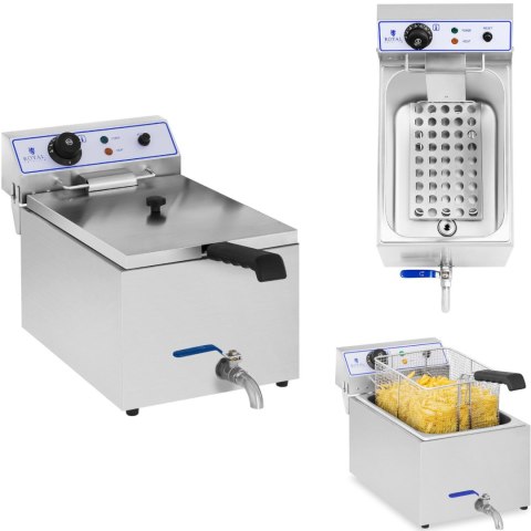 Profesjonalna frytownica do frytek ryb z kranem 3000W 17L Royal Catering RCEF 15E