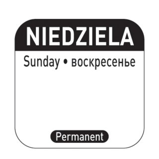 Naklejki food safety na pojemniki wielokrotnego użytku Niedziela PL RU EN 1000 szt. Hendi 850138