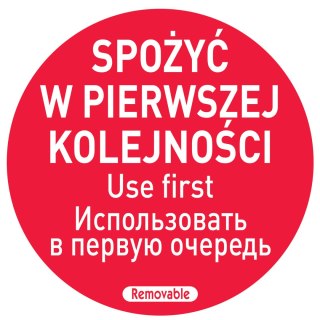 Naklejki food safety spożyć w pierwszej kolejności PL RU EN 500 szt. Hendi 850152