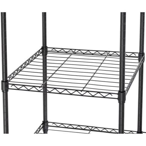 Regał druciany na ubrania do garderoby szatni 4 półki 3 wieszaki 119 x 45 x 179.5 cm do 270 kg