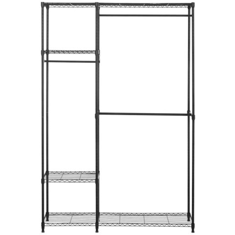 Regał druciany na ubrania do garderoby szatni 4 półki 3 wieszaki 119 x 45 x 179.5 cm do 270 kg