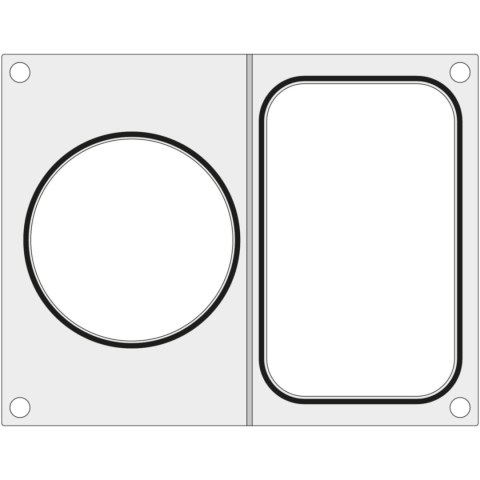 Matryca forma do zgrzewarek BOKAMA na tackę bez podziału 137x96 mm + pojemnik śr. 115 mm - Hendi 805947