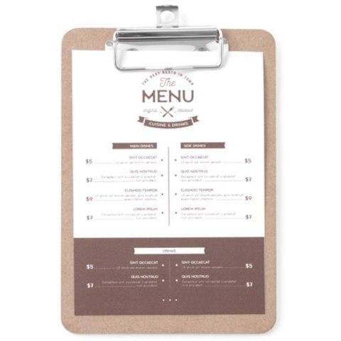 Podkładka deska pod kartę menu z klipsem Clipboard 125x180 mm - Hendi 664179