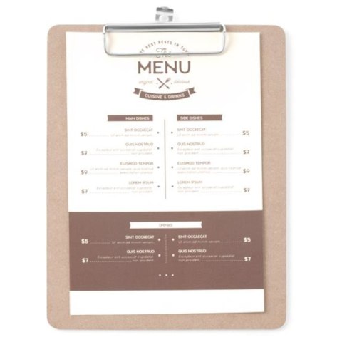 Podkładka deska pod kartę menu z klipsem Clipboard 185x245 mm - Hendi 664162