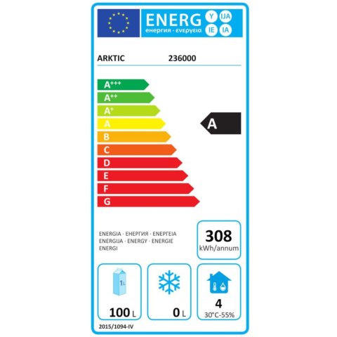 Szafa chłodnicza podblatowa stalowa energooszczędna 0-8C 200 l 124 W Budget Line - Hendi 236000