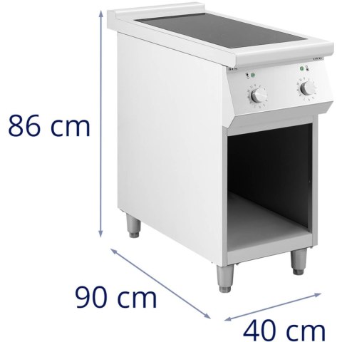 Kuchnia indukcyjna 2 palnikowa wolnostojąca na otwartej podstawie 400 V 8500 W