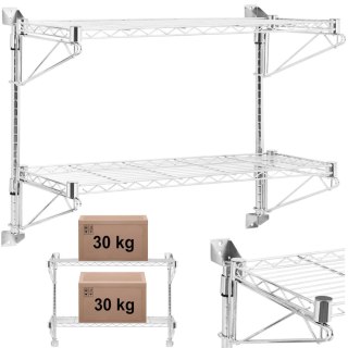 Półka druciana ścienna podwójna do 60 kg 90 x 35 x 60 cm