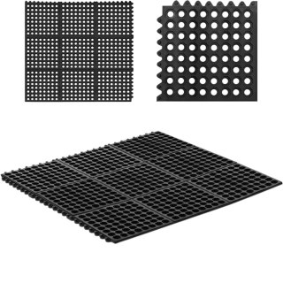 Mata wycieraczka gumowa antypoślizgowa ażurowa 92 x 92 x 1 cm czarna