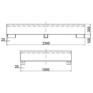 Wanna wychwytowa do zbiornika IBC paletopojemnika MAUZER 2 x 1000L