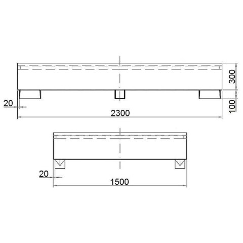 Wanna wychwytowa do zbiornika IBC paletopojemnika MAUZER 2 x 1000L