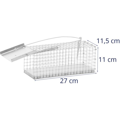 Żywołapka pułapka na szczury myszy i inne zwierzęta 27 x 12 x 12 cm oczka 13 x 13 mm