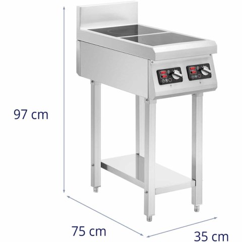 Kuchnia indukcyjna 2 palnikowa wolnostojąca 400 V 2 x 3500 W