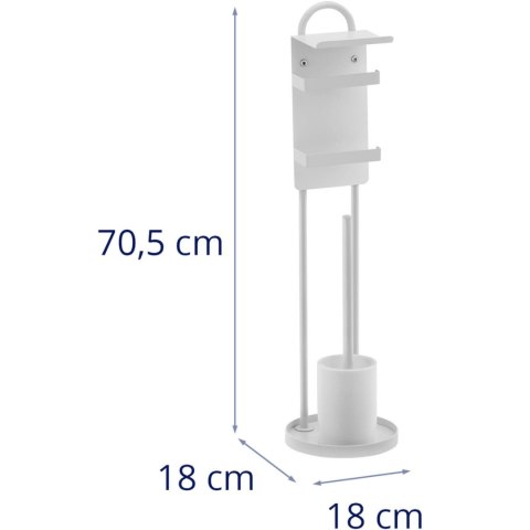 Stojak uchwyt na papier toaletowy ze szczotką do wc - biały