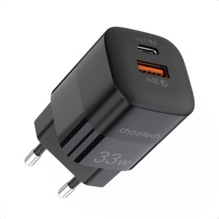 Szybka ładowarka sieciowa GaN USB Typ C PD QC 33W czarna