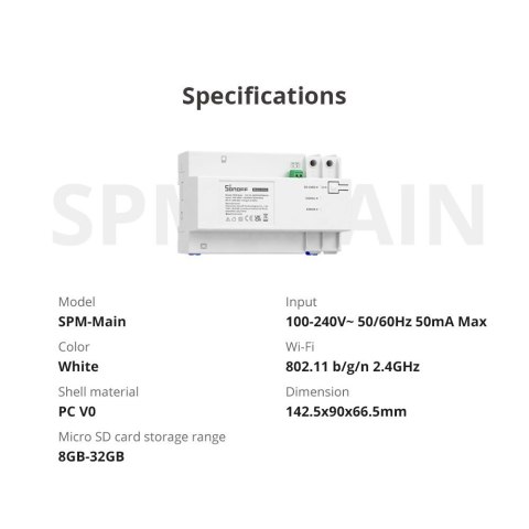 Inteligentny przełącznik miernik mocy WiFi Ethernet SPM-Main