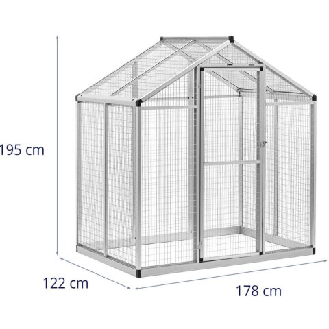 Woliera klatka zewnętrzna wybieg dla ptaków ssaków 122 x 178 x 195 cm