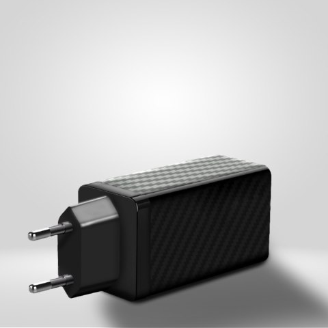 Ładowarka GaN 65W z portami USB USB-C QC 3.0 PD czarna