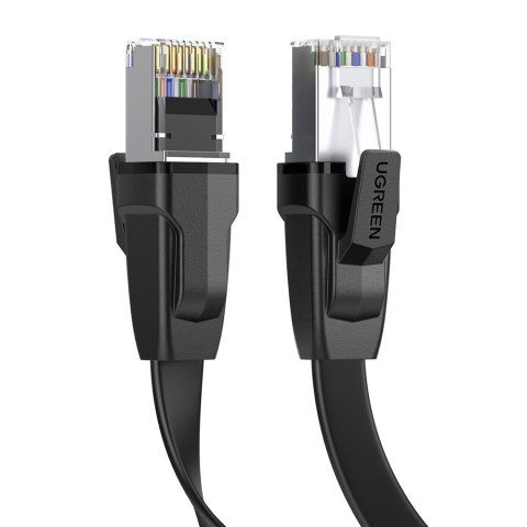 Płaski patch cord kabel przewód LAN Ethernet Cat.8 U/FTP 1m czarny