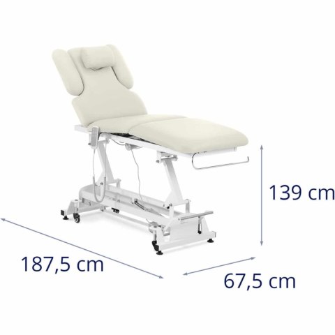 Łóżko stół kosmetyczny do masażu elektryczny 3 silniki 250 kg NANTES - beżowy