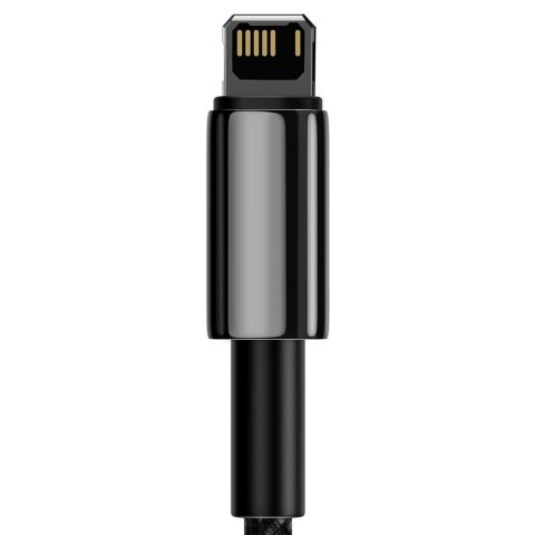 Mocny przewód kabel w oplocie USB Iphone Lightning 2.4 A 2 m czarny