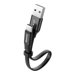 Płaski kabel przewód USB USB-C z uchwytem 2A 23CM czarny