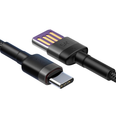 Wytrzymały Kabel przewód USB USB-C 40W Quick Charge 3.0 QC 3.0 1m szaro-czarny