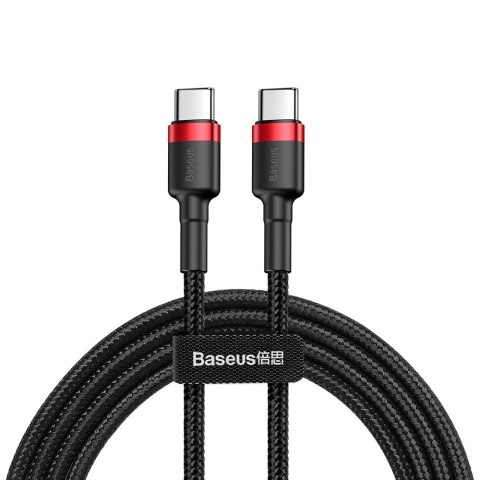 Wytrzymały elastyczny kabel przewód USB-C PD PD 2.0 60W 20V 3A QC3.0 1M czarny-czerwony