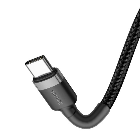 Wytrzymały elastyczny kabel przewód USB-C PD PD 2.0 60W 20V 3A QC3.0 1M czarny-szary