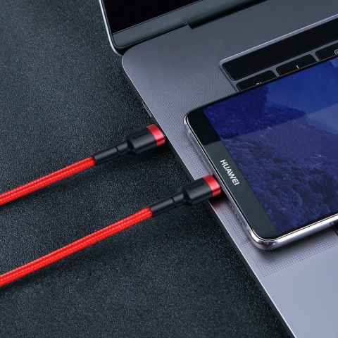 Wytrzymały elastyczny kabel przewód USB-C PD PD 2.0 60W 20V 3A QC3.0 1M czarny-szary