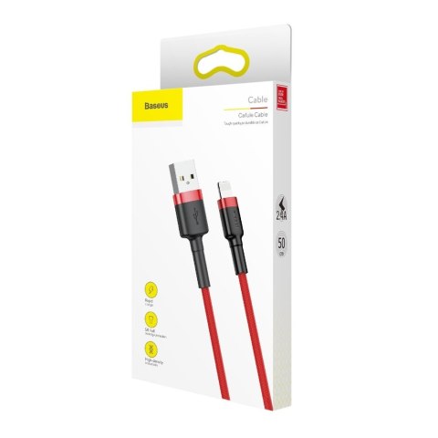 Wytrzymały elastyczny kabel przewód USB Iphone Iphone Lightning QC3.0 2.4A 0.5M czerwony