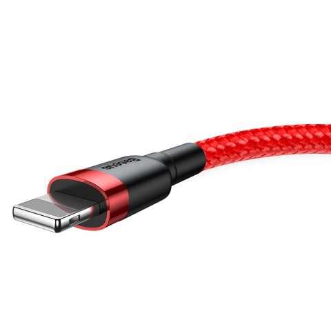 Wytrzymały elastyczny kabel przewód USB Iphone Lightning QC3.0 2.4A 1M czerwony