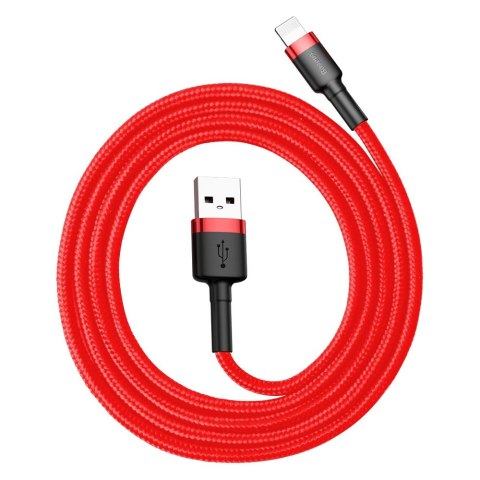 Wytrzymały elastyczny kabel przewód USB Iphone Lightning QC3.0 2.4A 1M czerwony