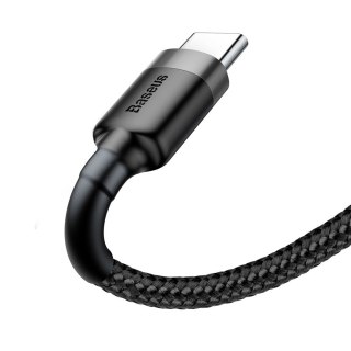 Wytrzymały elastyczny kabel przewód USB USB-C QC3.0 2A 2M czarno-szary