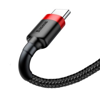 Wytrzymały elastyczny kabel przewód USB USB-C QC3.0 3A 1M czarno-czerwony