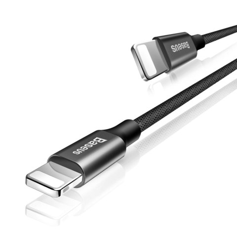 Wytrzymały kabel przewód w materiałowym oplocie USB Iphone Lightning 1.2M czarny