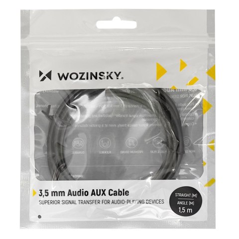 Kabel AUX kątowy męski-męski kabel mini jack 3 m czarny