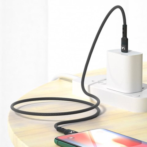 Kabel przewód USB-C Iphone Lightning Power Delivery 18W 2m czarny