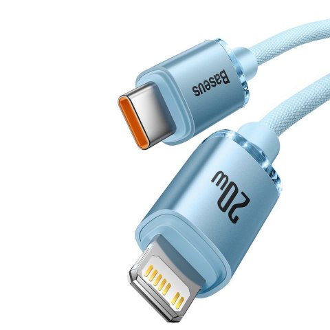 Kabel przewód USB-C Iphone Lightning szybkie ładowanie 20W 1.2m niebieski