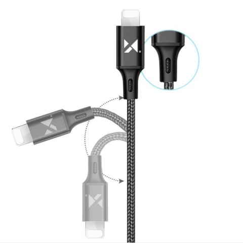 Kabel przewód USB Iphone Lightning 2.4A 1m czarny