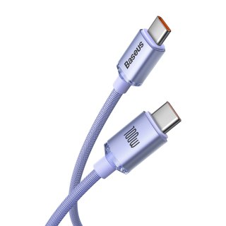 Kabel przewód do szybkiego ładowania i transferu danych USB-C USB-C 100W 2m fioletowy