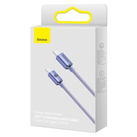 Kabel przewód do szybkiego ładowania i transferu danych USB-C USB-C 100W 2m fioletowy